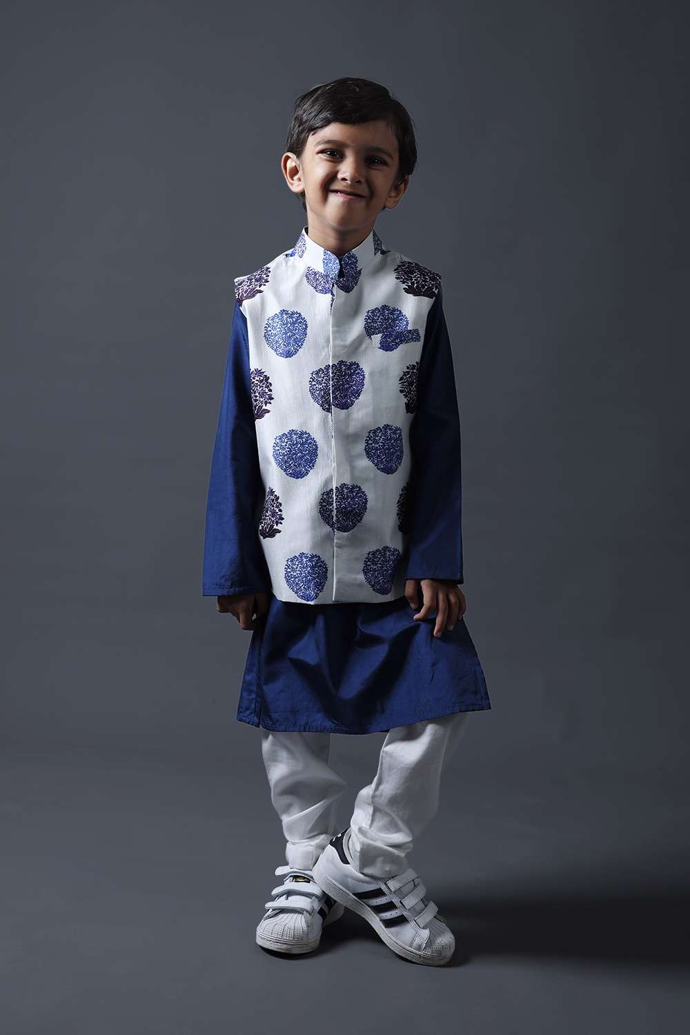 Neeli buti Hand Embroidered twinning set for Mom + Daughter + Son image 7