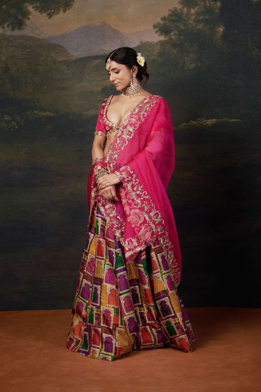 Heavy Zardosi Work Bridal Lehenga Set image 5