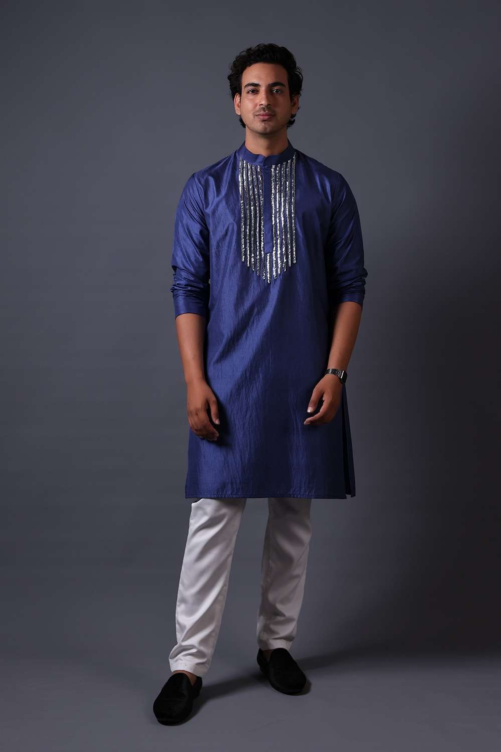 Neeli buti Hand Embroidered twinning set for Mom + Father  + Daughter + Son image 5