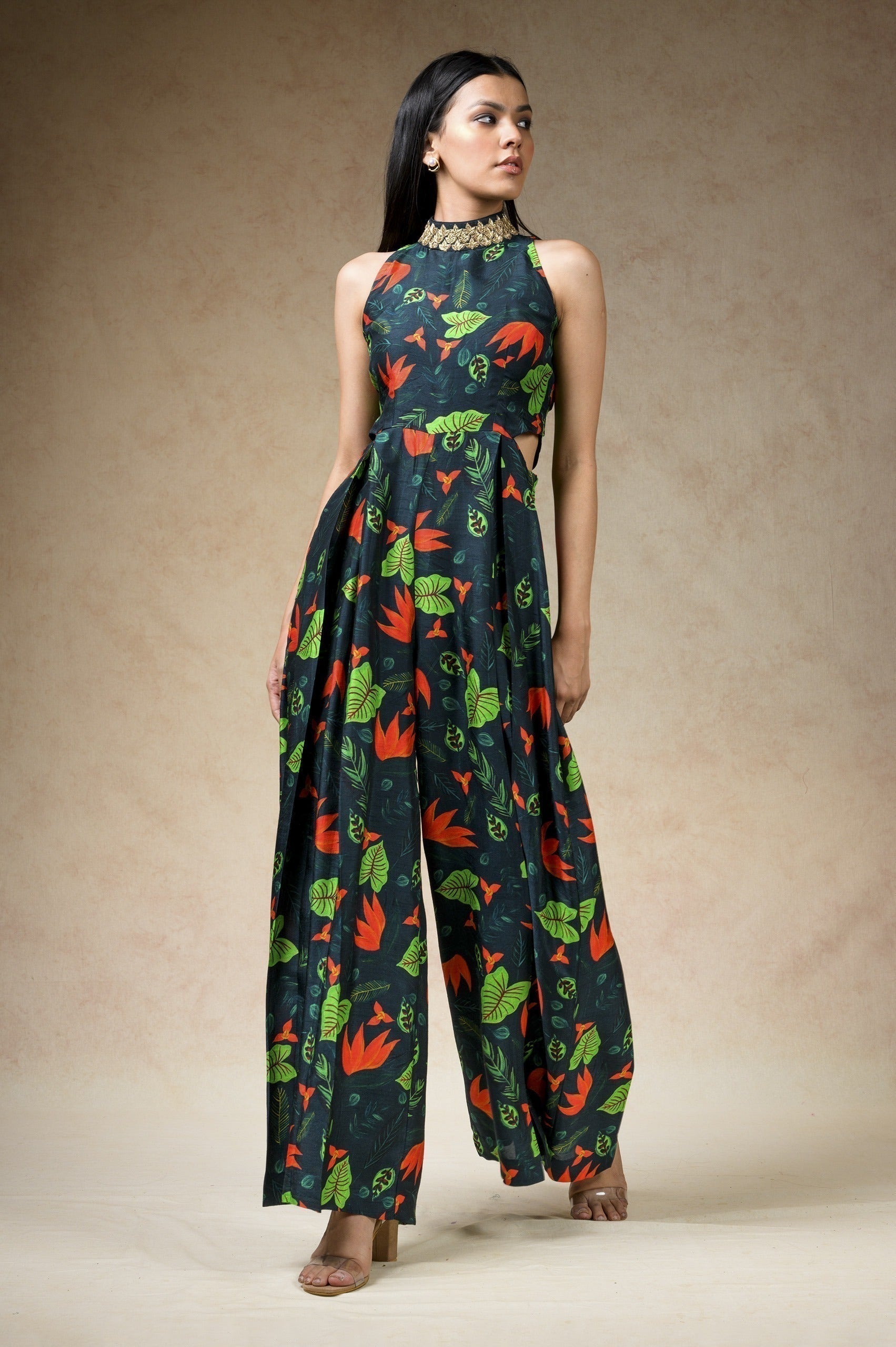 Hand Embroidered Flared Jumpsuit image 0