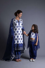 Neeli Buti Zardozi Work  twinning set for Mom + Daughter image 0