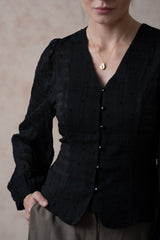 Pine Cone Black Sheer Top image 1