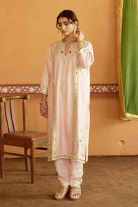 Aabha Antique Gold Embroidered A-Line Kurta Set