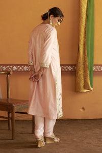 Aabha Antique Gold Embroidered A-Line Kurta Set