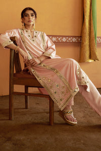 Aabha Antique Gold Embroidered A-Line Kurta Set