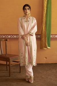 Aabha Antique Gold Embroidered A-Line Kurta Set