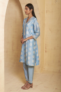 Chameli Hand Embroidered Leatherite Work Kurta With Pant
