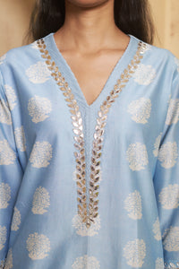Chameli Hand Embroidered Leatherite Work Kurta With Pant