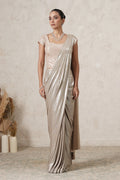 Chandni Metallic Pre-Draped Saree with Sequin Blouse