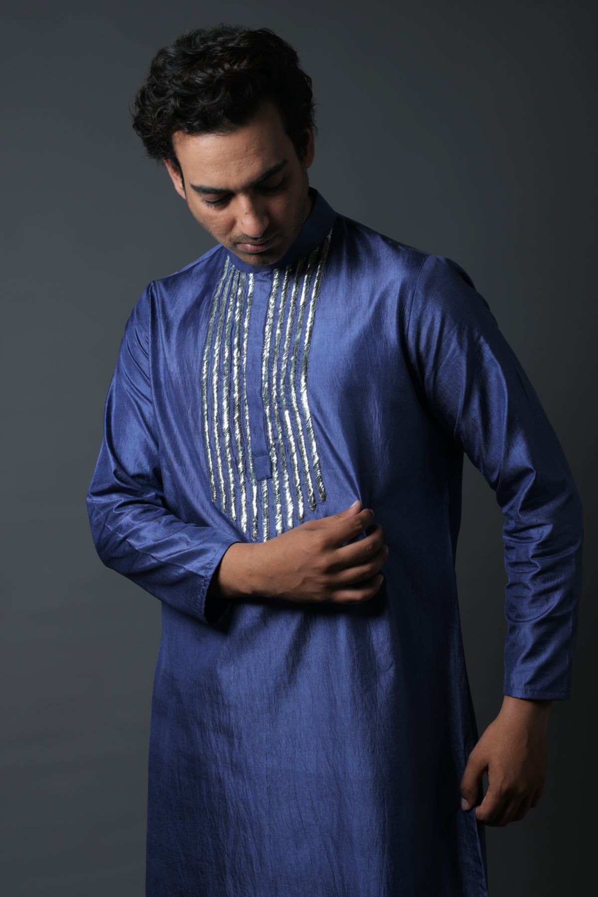 Diya Hand Embroidered Pintuck Kurti With Pants