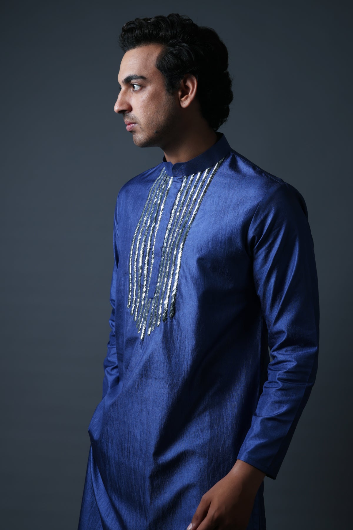 Diya Hand Embroidered Pintuck Kurti With Pants