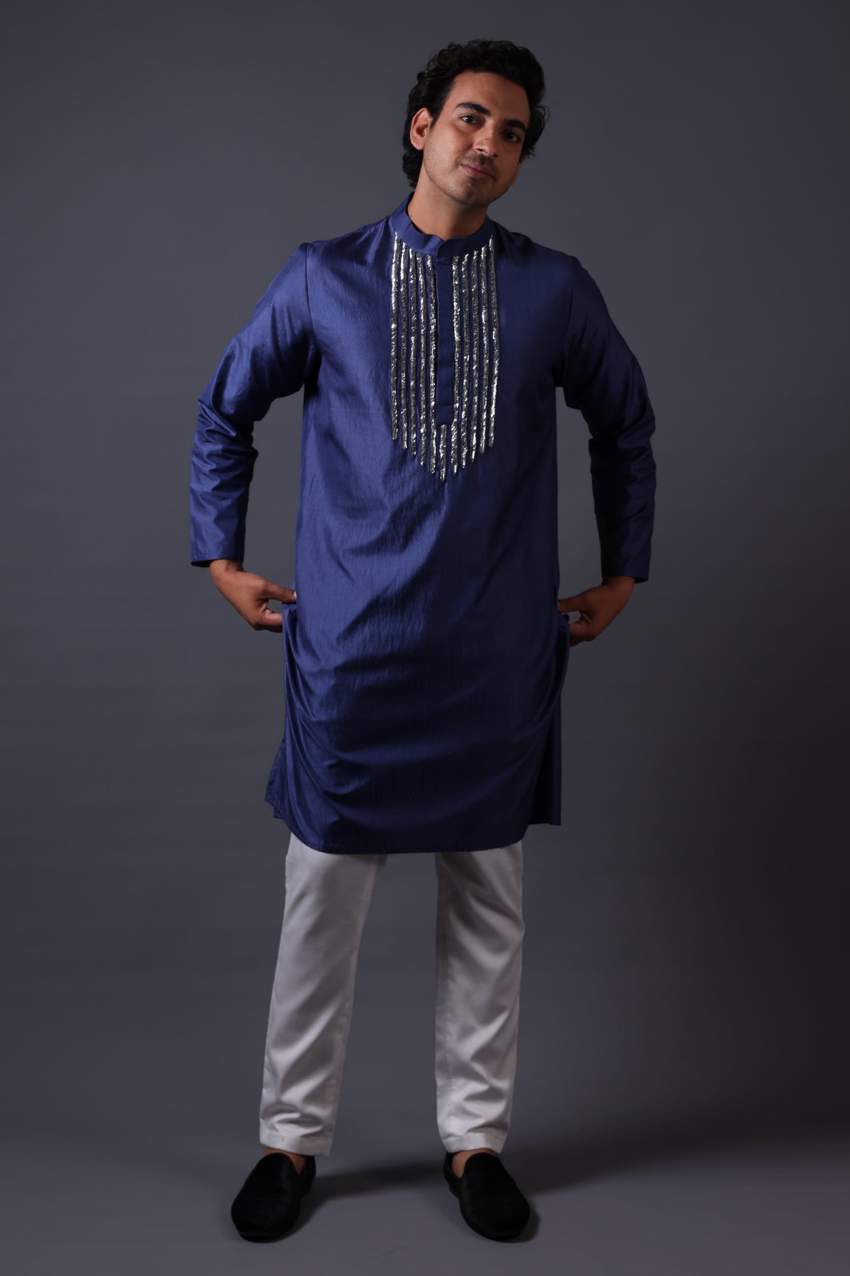 Diya Hand Embroidered Pintuck Kurti With Pants