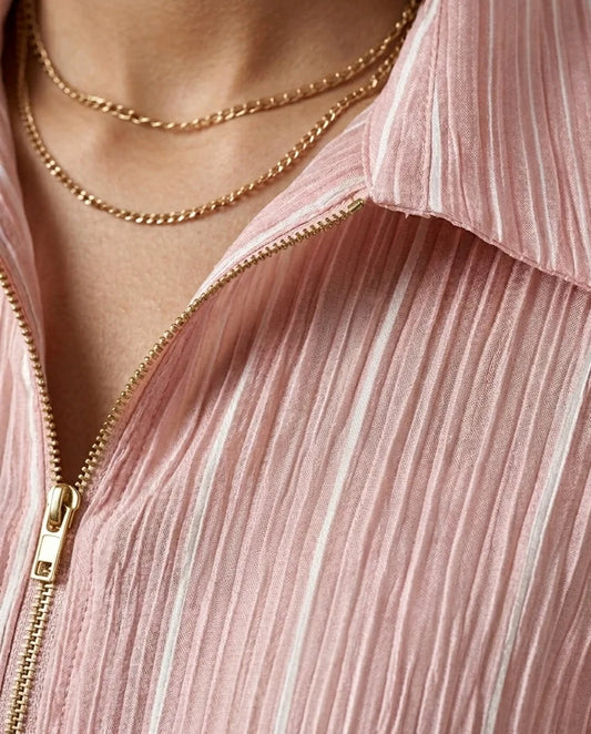 Aura — Embroidered Satin & Organza Co-ord Set