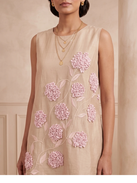 Fleur — Embroidered Chanderi Cotton Dress