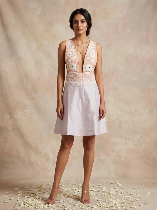 Solene — Hand-Embroidered Chanderi Cotton Dress