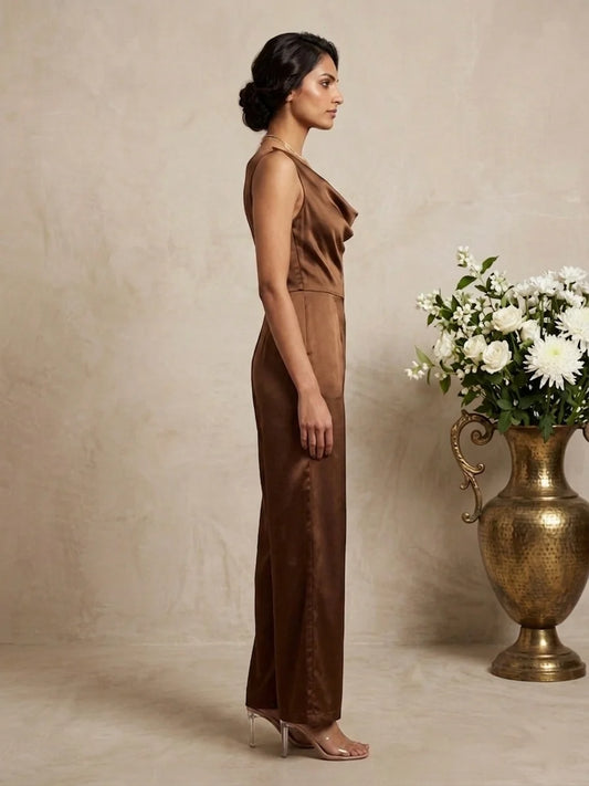 Vesper — Tailored Imported Satin Jumpsuit