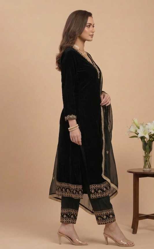 Hand Embroidery  Zardozi work Kurta Set