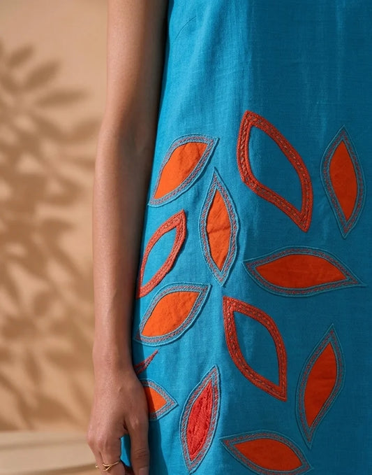 Amara — Hand-Embroidered Cotton Poplin Dress Set