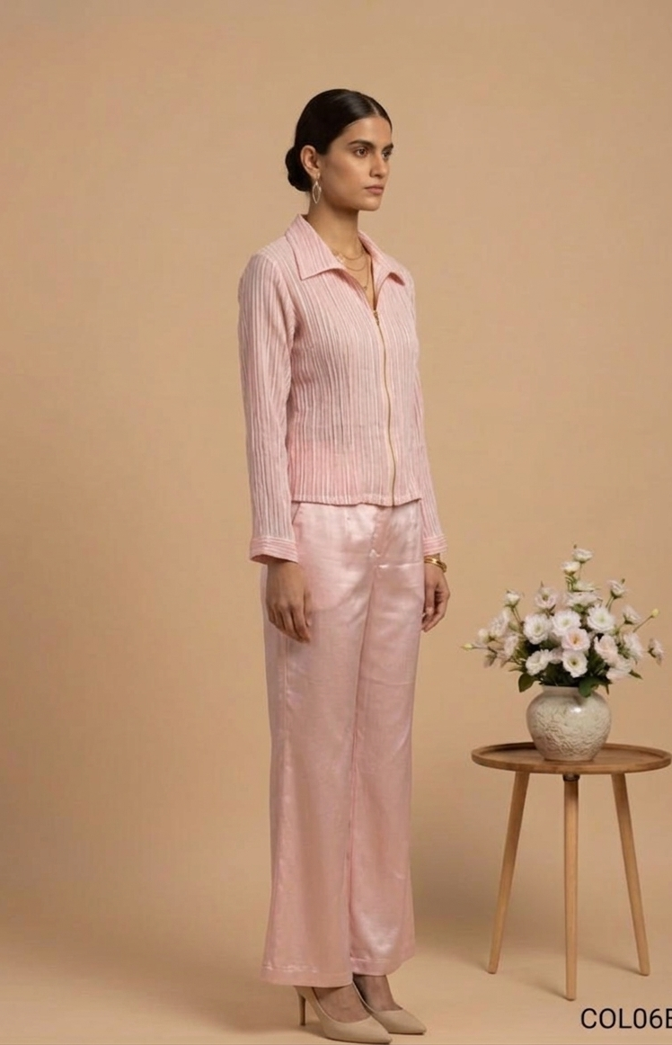 Aura — Embroidered Satin & Organza Co-ord Set