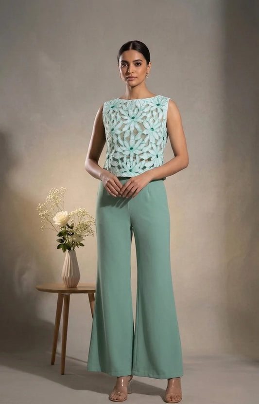 Elara — Hand-Embroidered Poplin Co-ord Set