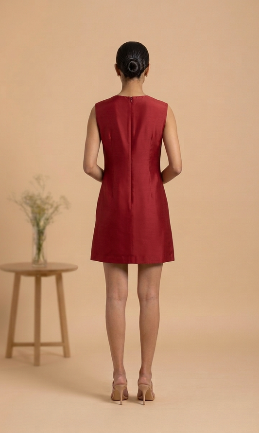 Liora — Hand-Embroidered Chanderi Cotton Dress