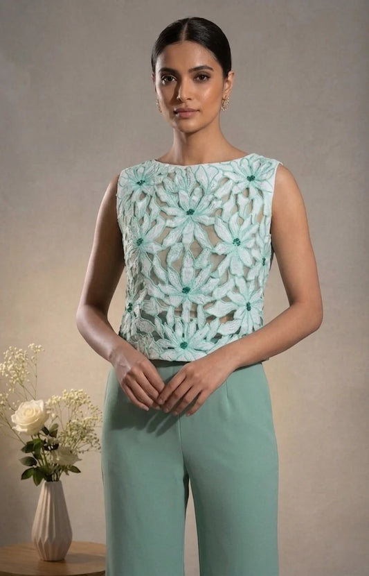 Elara — Hand-Embroidered Poplin Co-ord Set