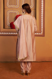 Gulal Onion Pink Jari Butti Mirror Work Kurta Set