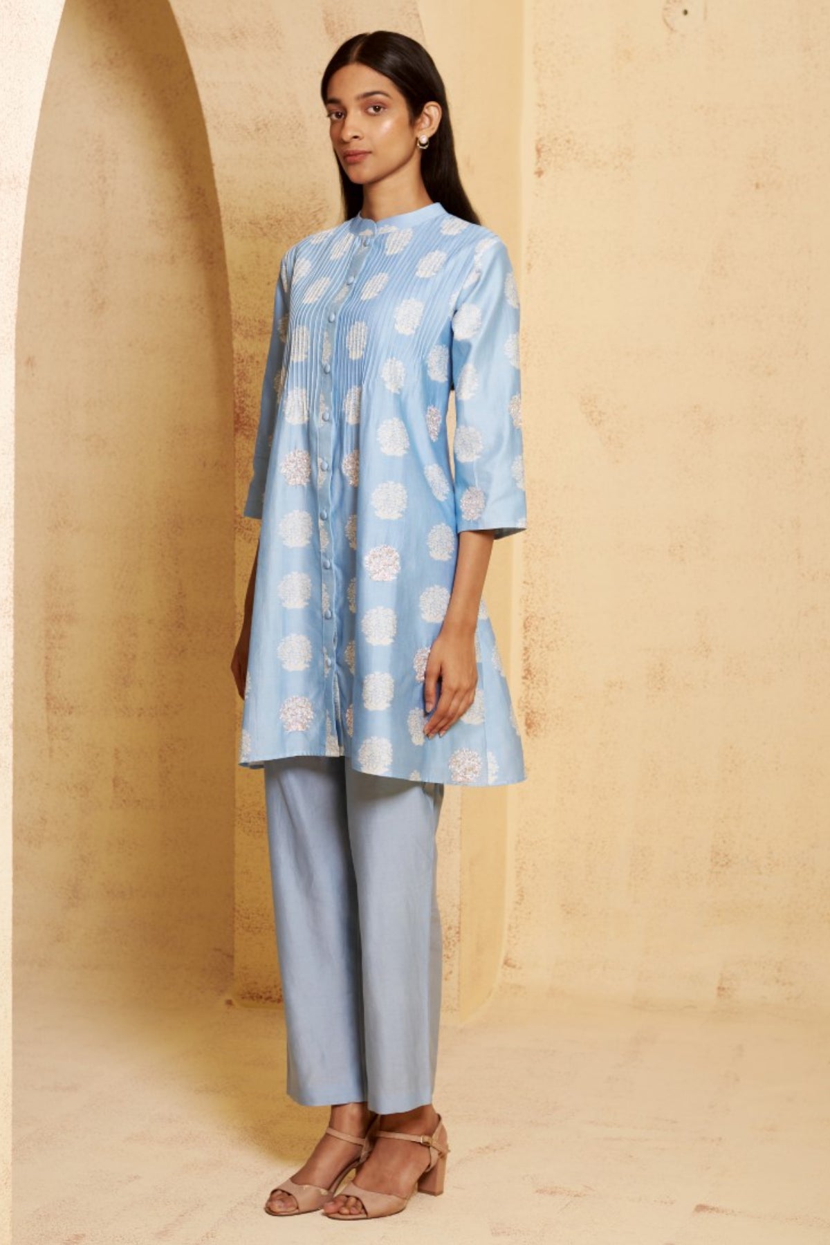 Gulshan Hand Embroidered Pintuck Kurti With Pant