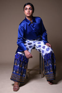 Noor Hand Embroidered Flared Pants With Shirt