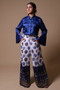 Noor Hand Embroidered Flared Pants With Shirt
