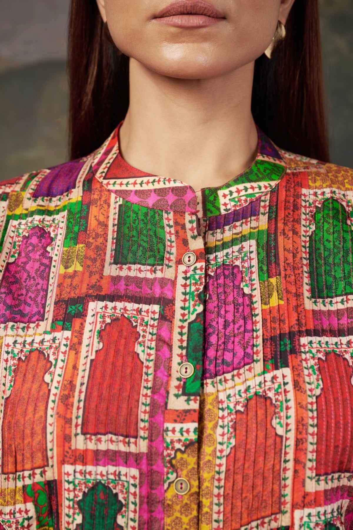 Hand Embroidered Pintuck kurti with pants