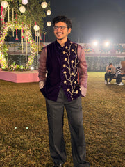 Entrepreneur Ayush Shukla in our Zardozi Nehru jacket set