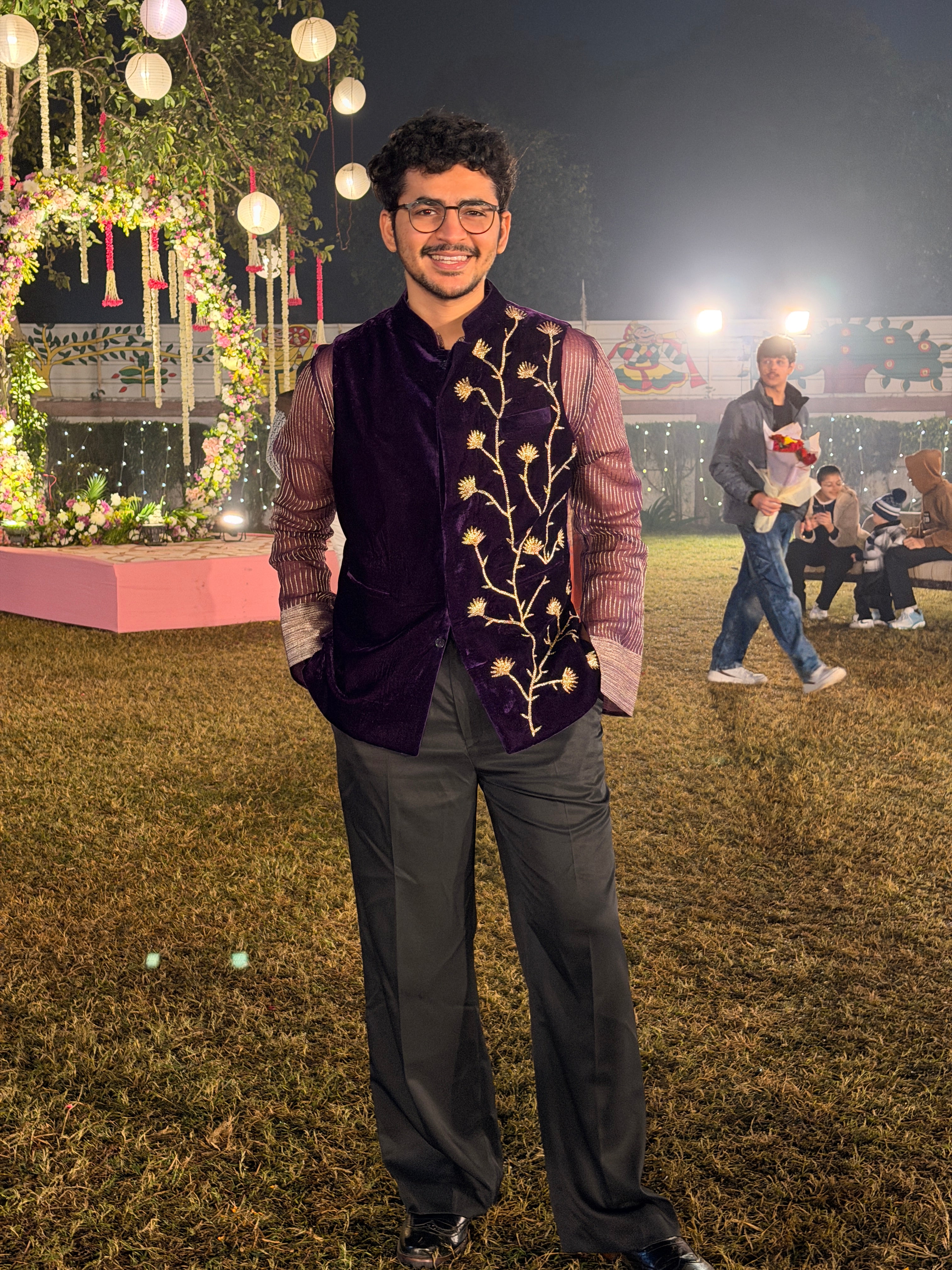 Entrepreneur Ayush Shukla in our Zardozi Nehru jacket set