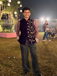 Entrepreneur Ayush Shukla in our Zardozi Nehru jacket set