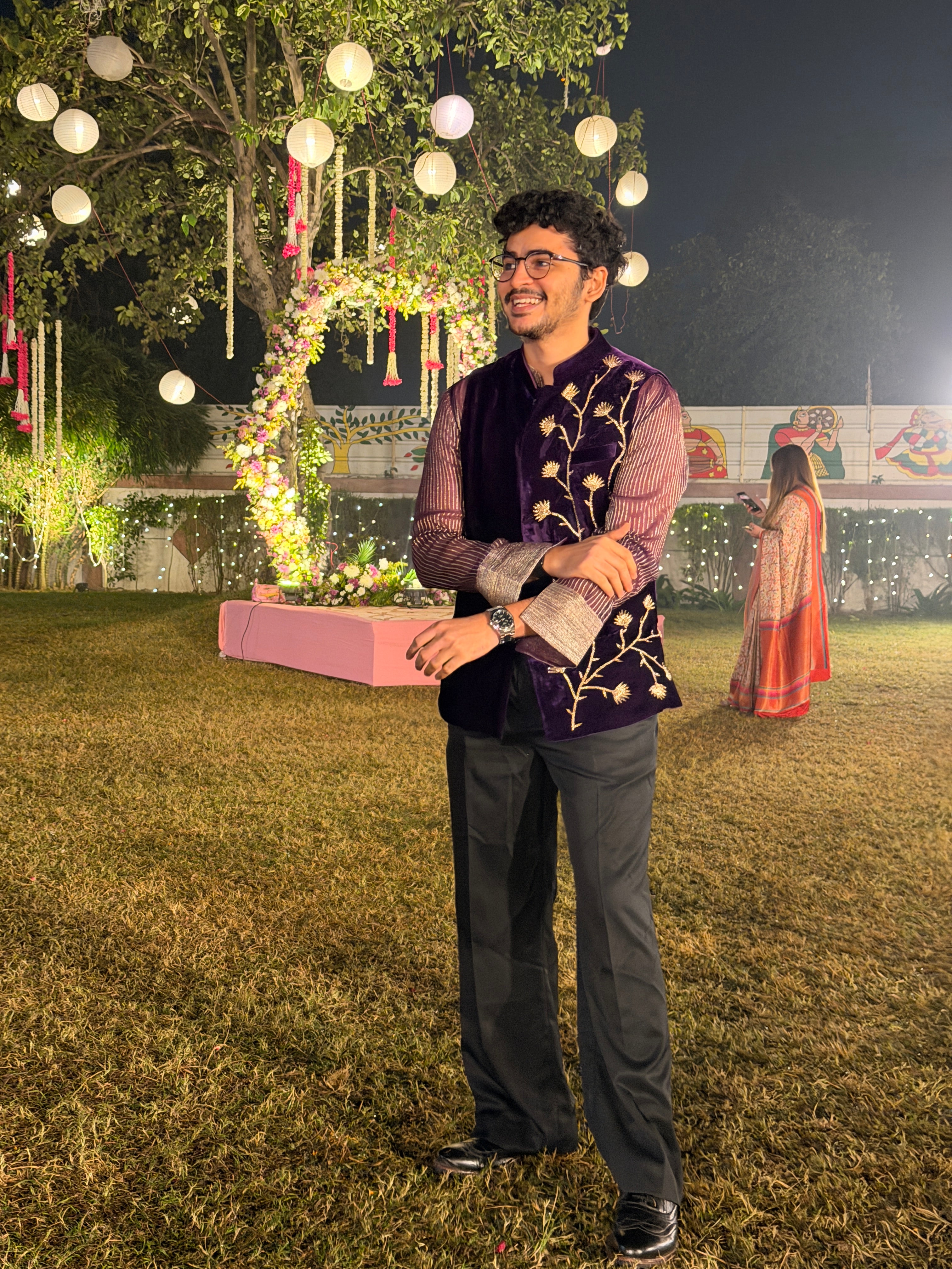 Entrepreneur Ayush Shukla in our Zardozi Nehru jacket set