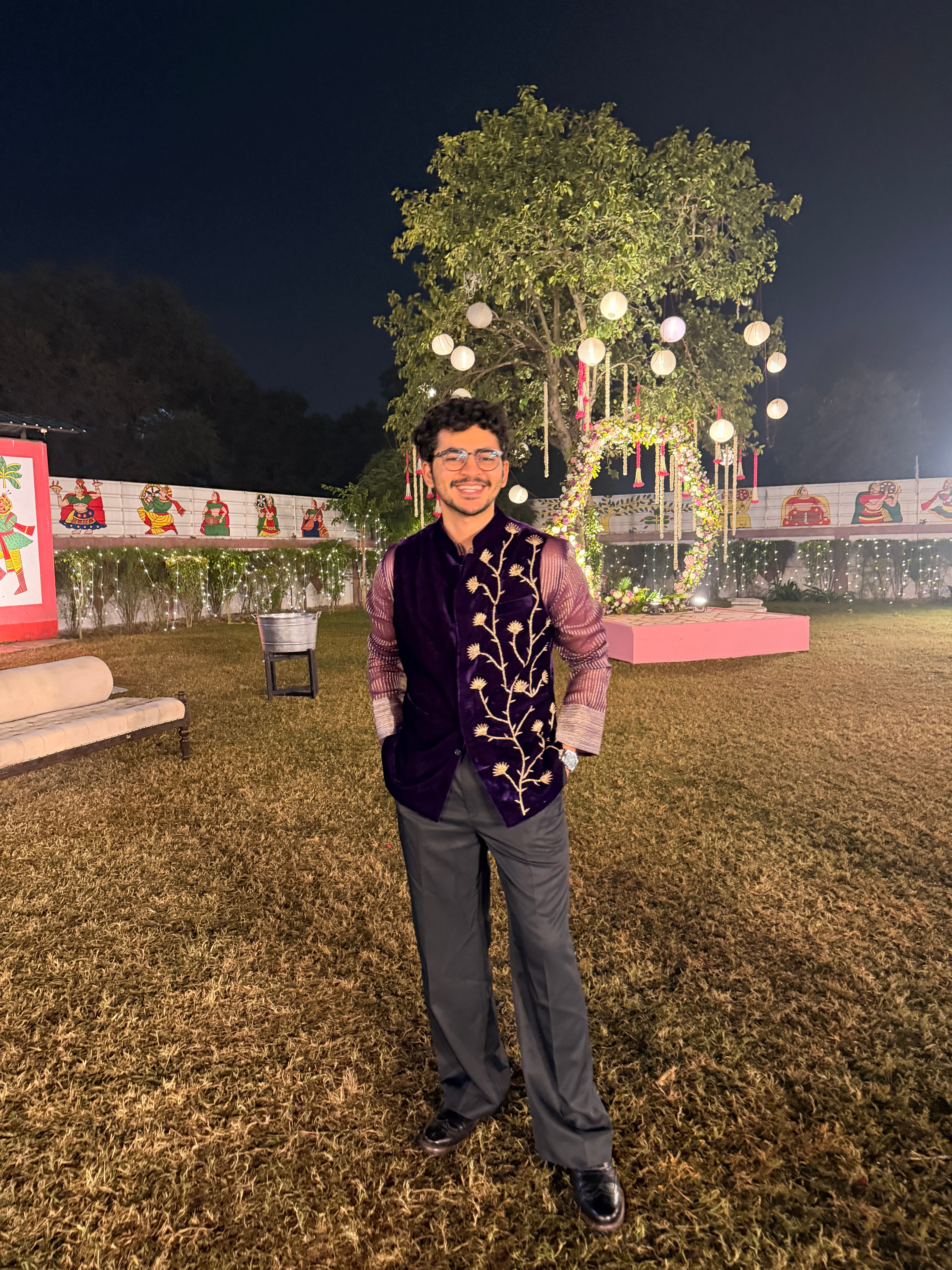 Entrepreneur Ayush Shukla in our Zardozi Nehru jacket set