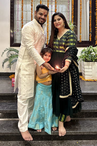 Sidhi Luthra in the Bottle Green Tanchoi Silk Anarkali Set With Palazzo & Dupatta