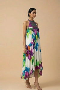 Isla — Embroidered Silk Shantoon Dress