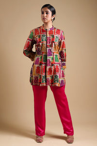 Samaira zardosi hand embroidered jharoka print co-ord set