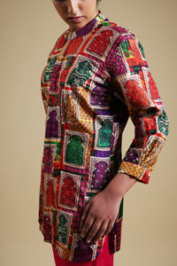Samaira zardosi hand embroidered jharoka print co-ord set