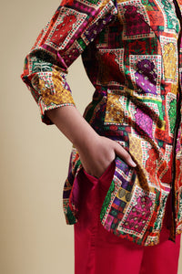 Samaira zardosi hand embroidered jharoka print co-ord set