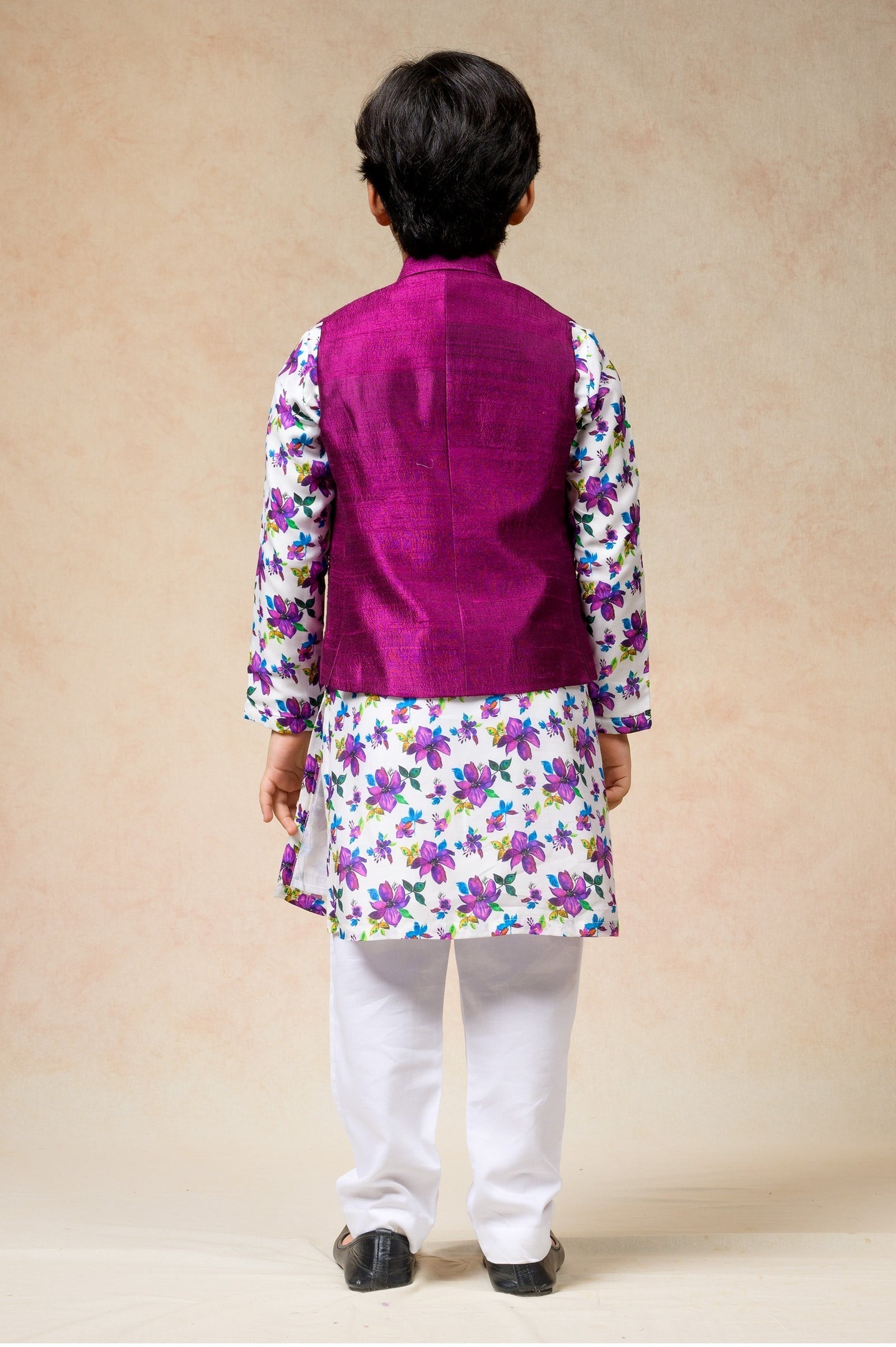Hand Embroidered silk twinning set for Mom + Son