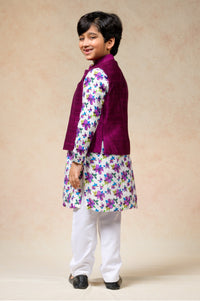 Hand Embroidered silk twinning set for Mom + Son