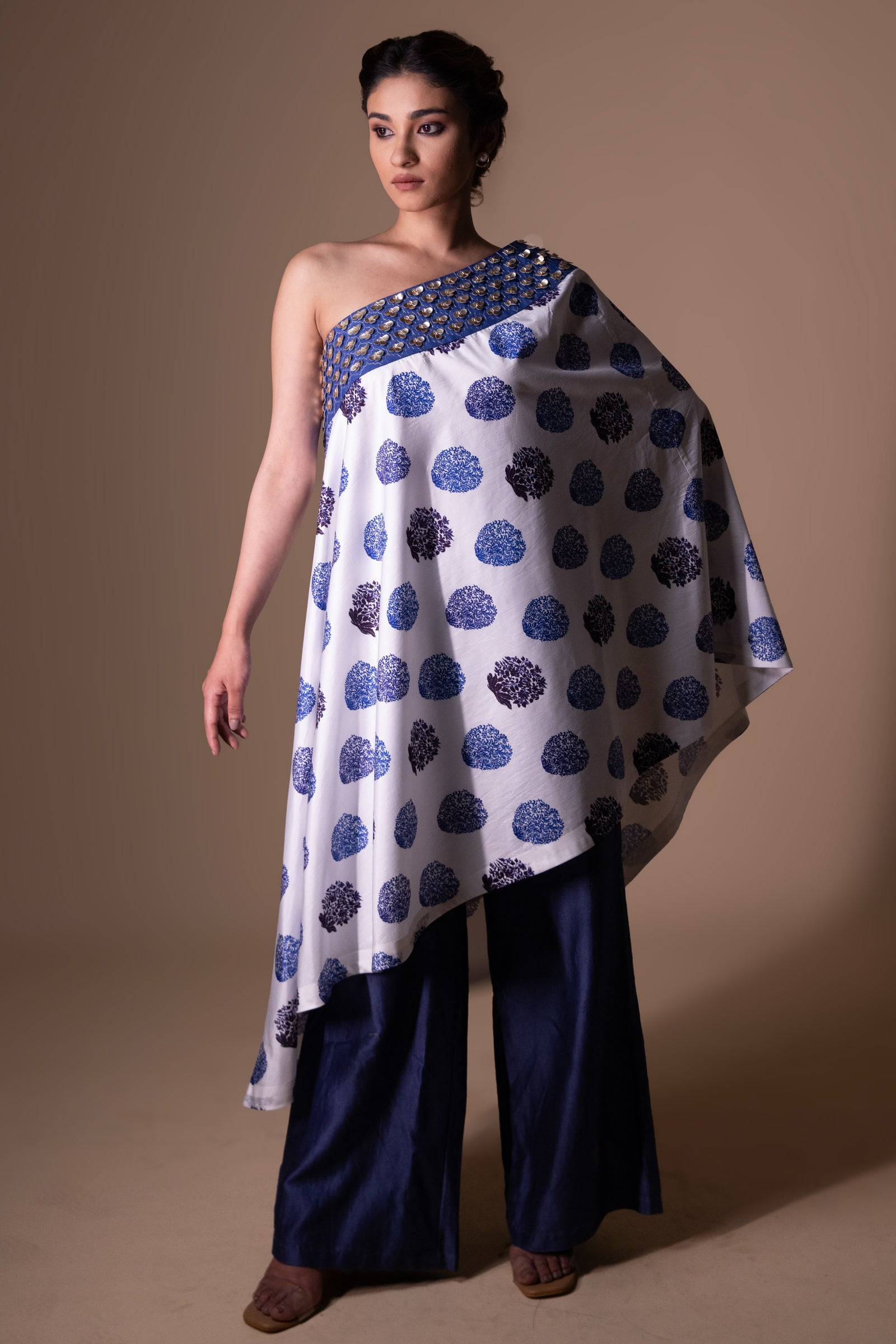 Myra Off-Shoulder Tunic With Palazzo Set