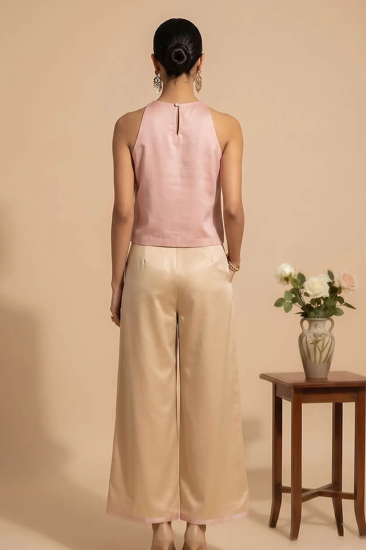 Noor — Embroidered Satin & Cotton Suit Set