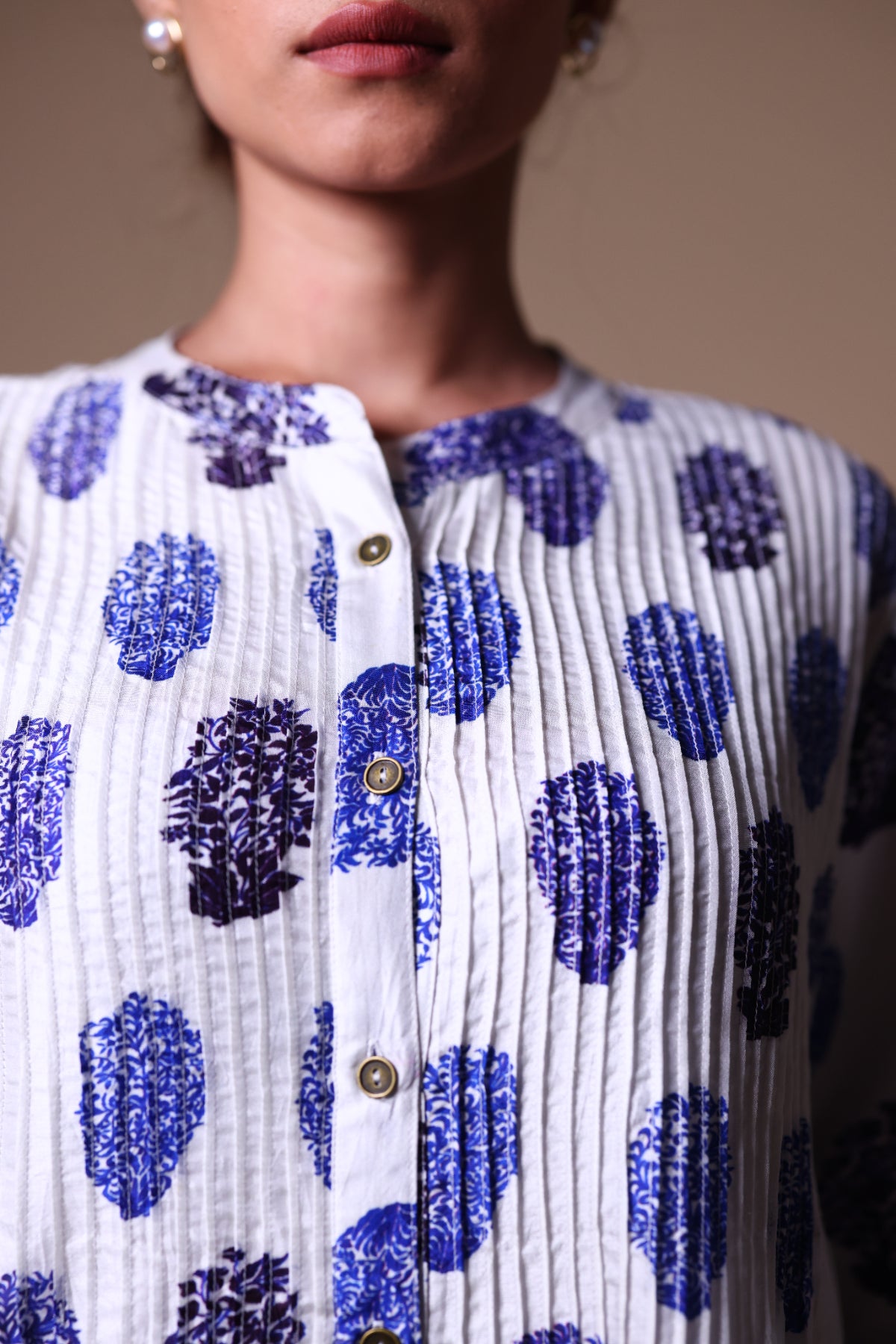 Pihu Hand Embroidered Pintuck Kurti With Pant