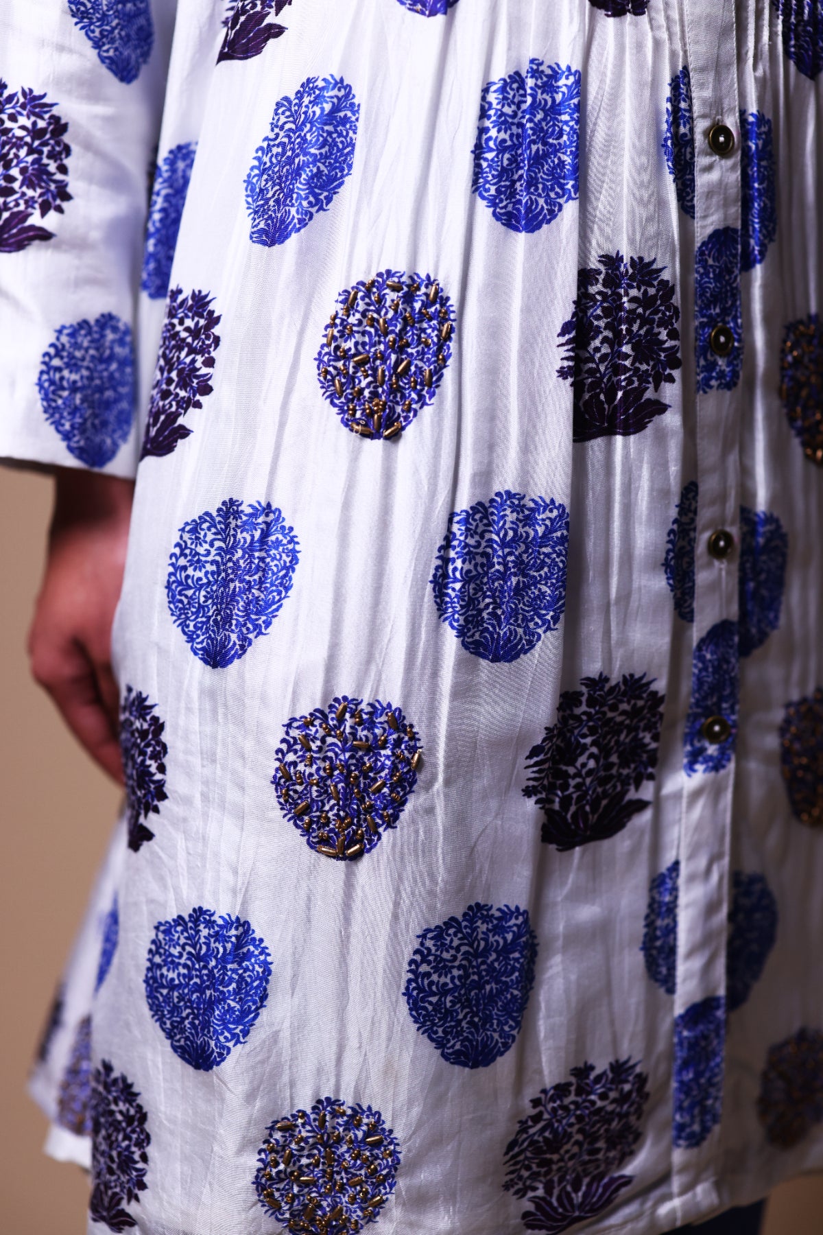 Pihu Hand Embroidered Pintuck Kurti With Pant