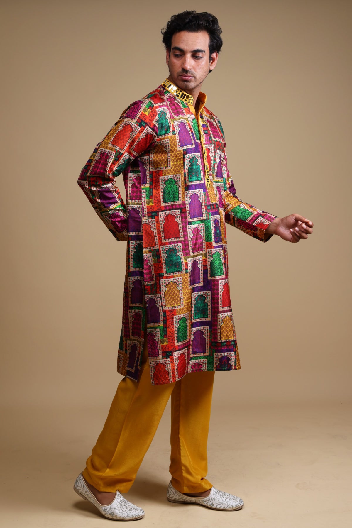 Prakha Mirror Work Kurta With Matching Pyjama