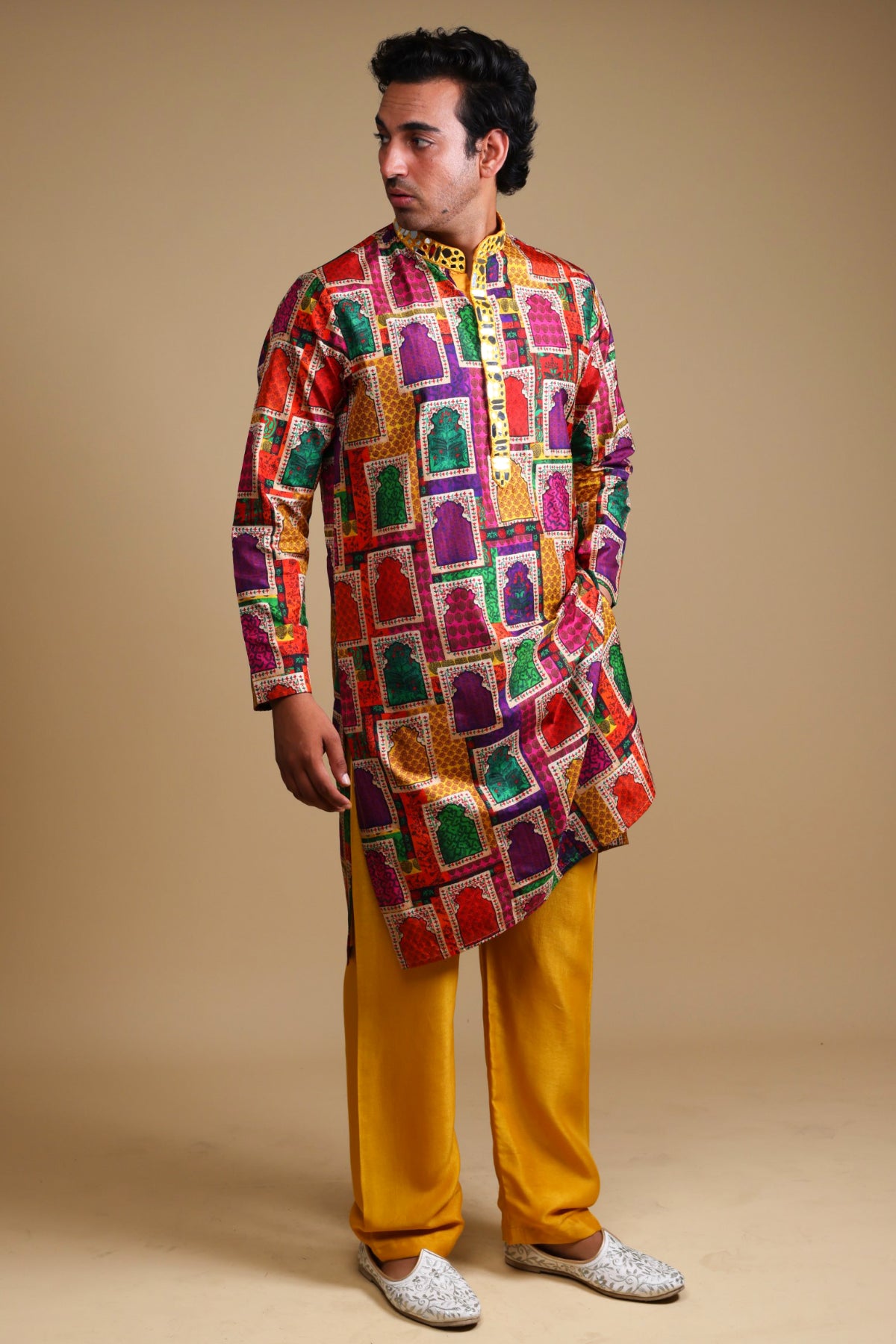 Prakha Mirror Work Kurta With Matching Pyjama