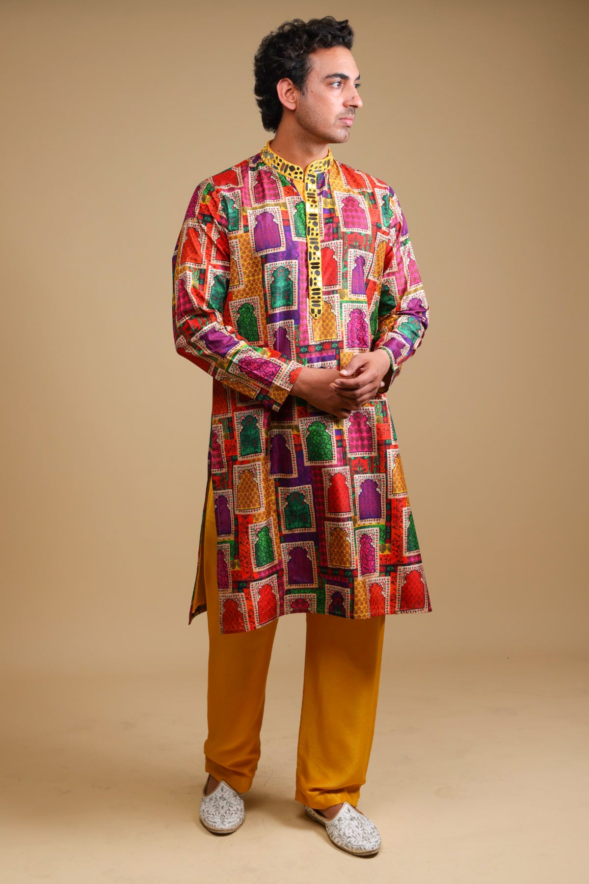 Prakha Mirror Work Kurta With Matching Pyjama